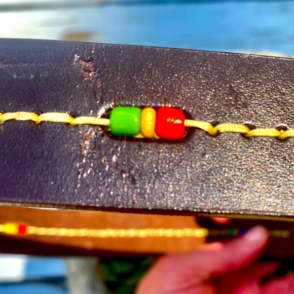 🤎NY JEANS🤎 LEATHER STITCHED BEADED BOHO BELT EUC☀️ - Picture 4 of 9